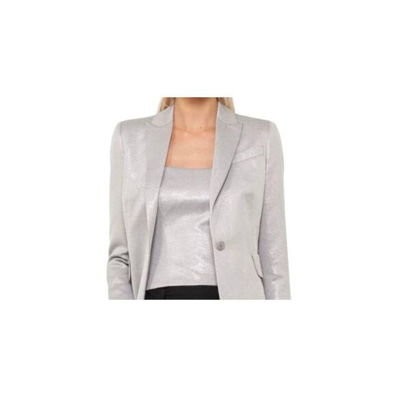 Akris Punto Metallic Silver Crop Bustier – Size 6 High-Fashion Luxury New! NWOT
